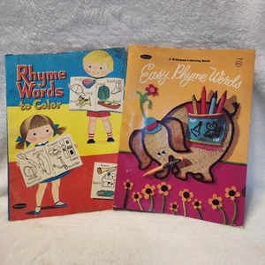 1967 Vtg Whitman Set Of Two Coloring Book Color and Rhyme Clean Unused Conditio - Foto 1 di 14