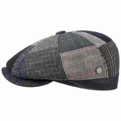 LIERYS Larent Patchwork Flatcap Schirmmütze Ballonmütze Wollcap Mützen