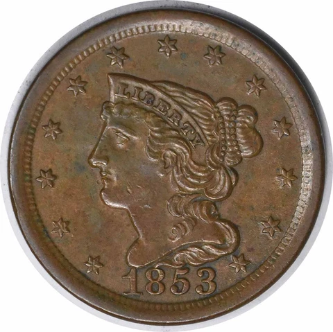 1853 Half Cent BU Uncertified #130 Cover