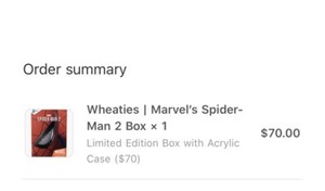 Wheaties Marvel’s Spider-Man 2 Box Limited Edition Acrylic Case With Comic /500