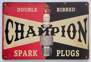 Champion Spark plugs insegna in latta vintage retrò 20x30 cm nostalgia regalo - Foto 1 di 1