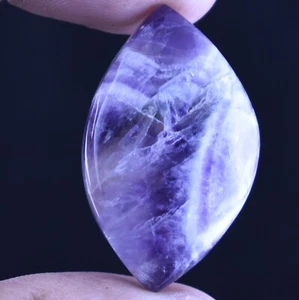 39.00 Ct Chevron Amethyst Cabochon Plain Loose Gemstone Marquise Shape - Picture 1 of 4