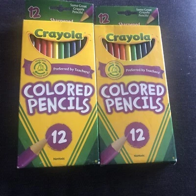 New in Box Crayola Colored Pencils 2 Sets 12 pcs - Pre-Sharpened, Bold Colors - Image 1 of 2
