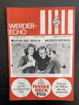 BL 74/75 SV Werder Bremen - Hertha BSC, 05.04.1975 - Horr, Wolter, Erich Beer - Bild 1 von 4