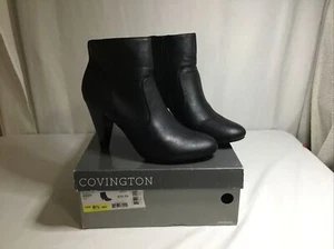 Covington Bridgette Black Ankle Boots Women 8.5 M Zip , 3”heel - Picture 1 of 12