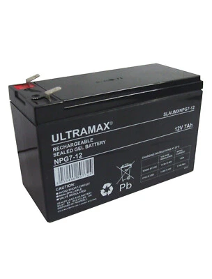 ULTRAMAX 12V 7AH Gel Battery Toy Car Electric Bike Feber Peg Perego Injusa - Image 1 of 4