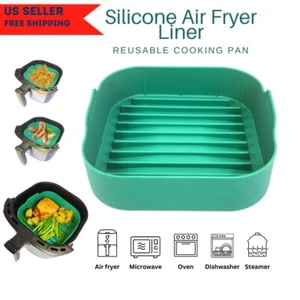 2 Pack Silicone Air Fryer Basket Liner Cooking Pan - New Thicker material - Picture 1 of 7