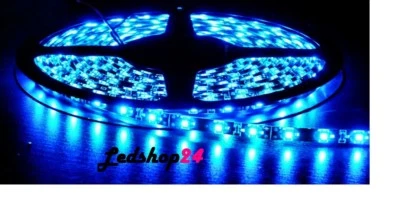 Striscia Led Bobina Blu Led 12V 300 SMD 3528 60 LED al Metro 5 Metri Waterproof - Immagine 1 di 4