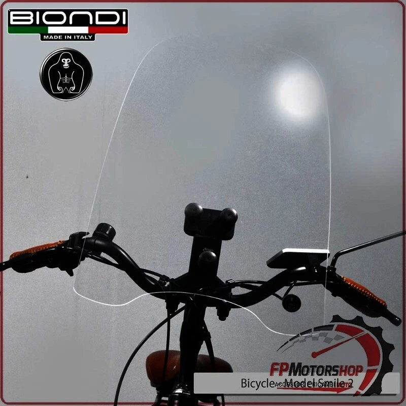 PARABREZZA SCHERMO UNIVERSALE PER BICI BIONDI 8071269 SENZA ATTACCHI - Immagine 1 di 1