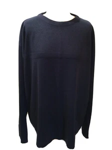 Mens Refined Lifestyle Navy Blue Round Neck Pullover Jumper U.K. Large T4906 - Picture 1 of 6