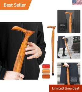 Verstellbarer Gehstock aus Holz - eleganter B-Zebraholzstock mit 3 Gummispitzen - Bild 1 von 11