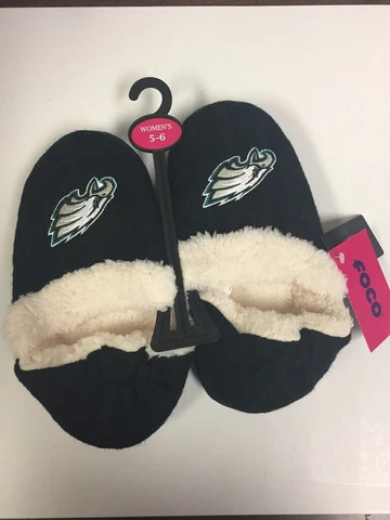 Philadelphia Eagles Womens Team Color Knit  Moccasin Slippers Cover