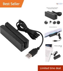 Plug & Play USB Magnetic Credit Card Reader - 3 Tracks, Bi-Directional Swiping - Picture 1 of 9