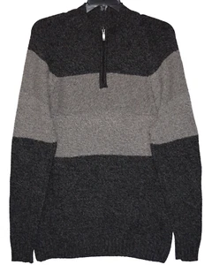 Suéter Columbia Para Hombre Lana Algodón Gris Rayas 1/4 Cremallera Cuello Simulado Talla XL - Imagen 1 de 7