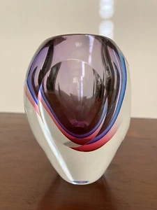 MURANO GLASS Vase VINTAGE MID CENTURY MODERN ITALY Flavio Poli, SOMMERSO ERA - Picture 1 of 5