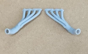 RESIZED RESIN 3D PRINTED 1/16 DOWNSWEPT SIDE EXIT HEADERS SHALLOW - Picture 1 of 5