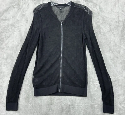 Suéter Ann Taylor Mediano Semi Transparente Lunares Cremallera Completa Carrera Retro Tejido Abierto Foto 1 de 4