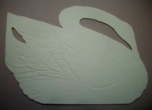 Biglietto di auguri bianco Punzone cigno crema in rilievo *LF2 - Foto 1 di 3