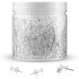 400Pcs Push Pins Clear Thumb Tacks for Bulletin Board Stick Pins Thumb Tacks ... - Picture 1 of 7