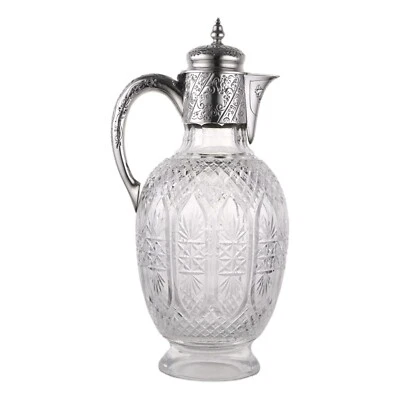 ANTIGUO - Fabricante Sheffield sin rastrear - Jarra de claret de plata esterlina - 1891 Foto 1 de 4