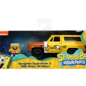 JADA SPONGEBOB SQUAREPANTS & 1980 CHEVY K5 BLAZER 1:32 with FIGURE YELLOW - Picture 1 of 6