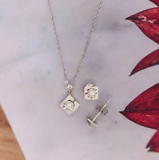 .06 CTW Diamond Necklace & Earrings Set 18k White Gold JS51W PREORDER sep
