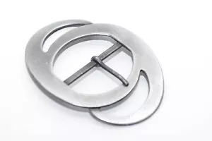 Gürtelschnalle Schnalle Buckle 50 mm, alt-silber, Mittelalter Ritter, 80er Jahre - Picture 1 of 7