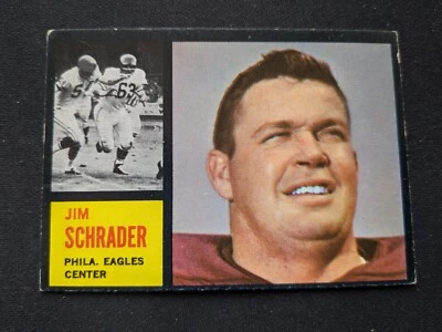 1962 Topps Football Card # 121 Jim Schrader SP - Philadelphia Eagles (VG/EX) - Image 1 of 3