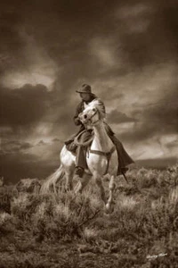 Póster de vaquero Stormy Monday de Barry Hart impresión de bellas artes caballo rancho granja 11x14 - Imagen 1 de 1