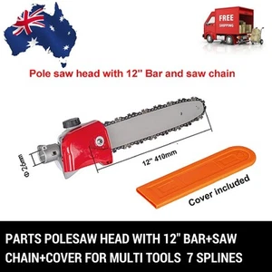 7 T POLESAW POLE SAW HEAD Fit Yardking 24.5cc 4 Stroke Line Trimmer 1697318 - Picture 1 of 12