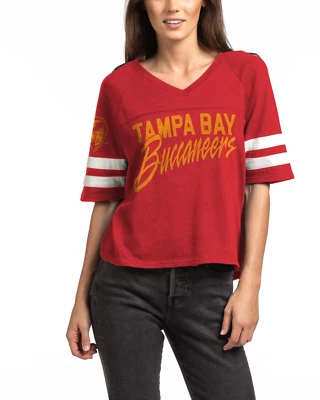 Junk Food Womens NFL Tampa Bay Buccaneers V-Neck Tee Shirt New S, M, L, 2XL - Image 1 of 4