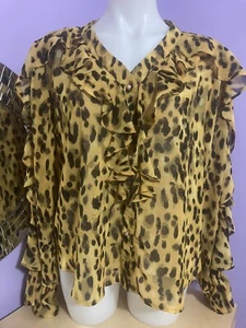 VALLEY GIRL 14 Animal Print Blouse NEW! - Picture 1 of 8