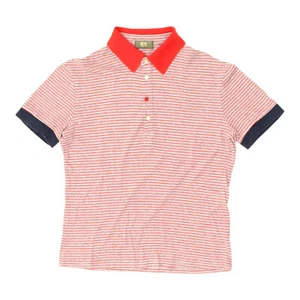 Iceberg Mens Red Grey Striped Polo Shirt | Vintage High End Designer Top VTG - Picture 1 of 3