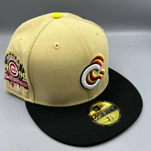 Chicago Cubs Mütze Herren 7 1/2 Gold Schwarz 59Fifty New Era MLB Fitted Cap Neu - Bild 1 von 8