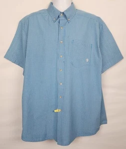Ariat Shirt Mens 2XL XXL Blue Pro Series Plaid Cotton Short Sleeve Western Rodeo - Picture 1 of 10