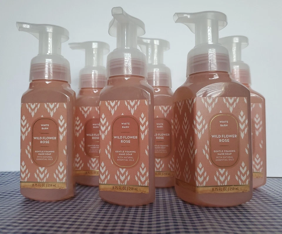 Bath & Body Works Wild Flower Rose Gentle & Clean Foaming Hand Soap 6x Lot New  - Image 1 of 3