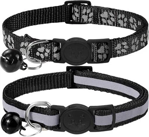 Kitten Collar Breakaway with Bell 2 Pack Girl Boy Pet Kitten Collar Adjustabl... - Picture 1 of 12