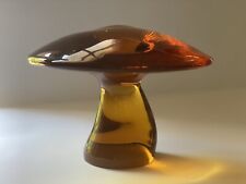 Vintage Viking Glass Mushroom Paperweight JUMBO AMBER EUC