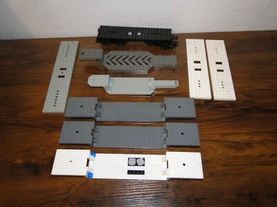 LEGO Tren Placa Base Semi Remolque Placas Lote Gris Oscuro Blanco Negro Gris Claro Foto 1 de 4