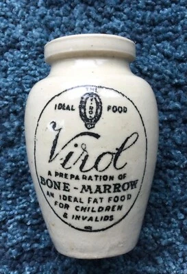 Virol Bone Marrow, Ironstone, Stoneware, Pottery, Vintage Jars, Bottles, 1920’s - Image 1 of 4