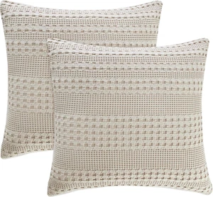 100% Cotton Waffle Weave Euro Sham Covers, 2 Pack 26" X 26" Bed Pillow Covers fo - Picture 1 of 9