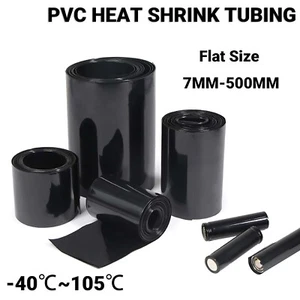 Paquete de baterías de PVC termocontraíbles envolventes RC 7 mm - 500 mm tamaño plano negro - Imagen 1 de 10