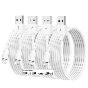 4x Cable USB 10 ft Cargador para Apple iPhone 14 13 12 PRO MAX Certificación MFi - Imagen 1 de 8