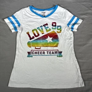 Camiseta Danskin Now Blanca Mezcla Algodón Talla M (7-8) Love 99 Cheer Team - Imagen 1 de 6