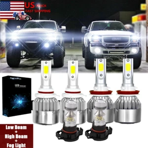 6000K LED Headlights High/Low Fog Light Bulbs Kit For GMC Sierra 1500 2500 3500 - Imagen 1 de 12