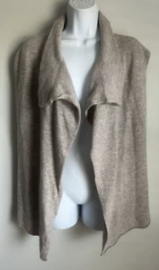 Fenn Wright Manson Beige Open Front Sleevless Wool Blend Cardigan Sweater Sz. M - Picture 1 of 7