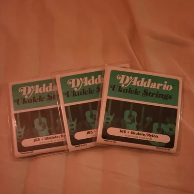 Lot 3 D'Addario Soprano Ukulele Clear Nylon Strings J65 - Image 1 of 2