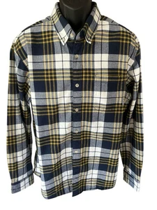 Eddie Bauer Flanellhemd Herren XL Classic Fit blau weiß hellbraun kariert Button Down - Bild 1 von 9