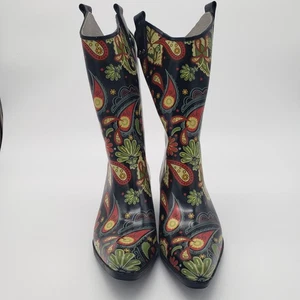 Botas de lluvia Nomad Yippy vaqueras vaqueras occidentales botas de agua cachemira para mujer 8 - Imagen 1 de 9
