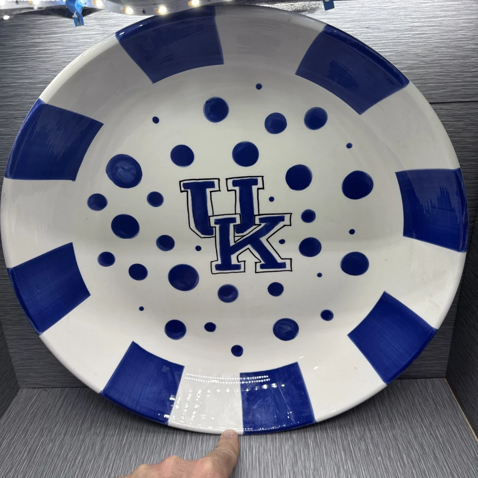 Kentucky Wildcats UK Ceramic Serving Platter 13" Blue White NCAA Licensed - Image 1 of 4